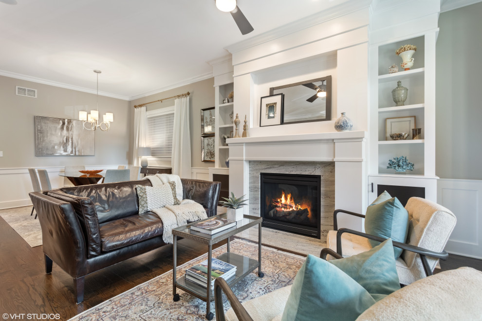 Wrigleyville Duplex Down Transitional Living Room Chicago by