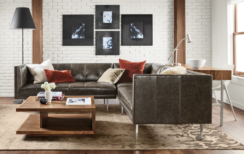 Wynwood Leather Sectionals Contemporary Living Room Minneapolis