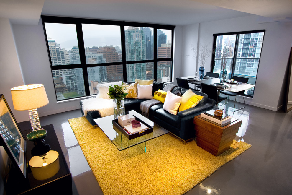 Inspiration for a contemporary living room in Vancouver.