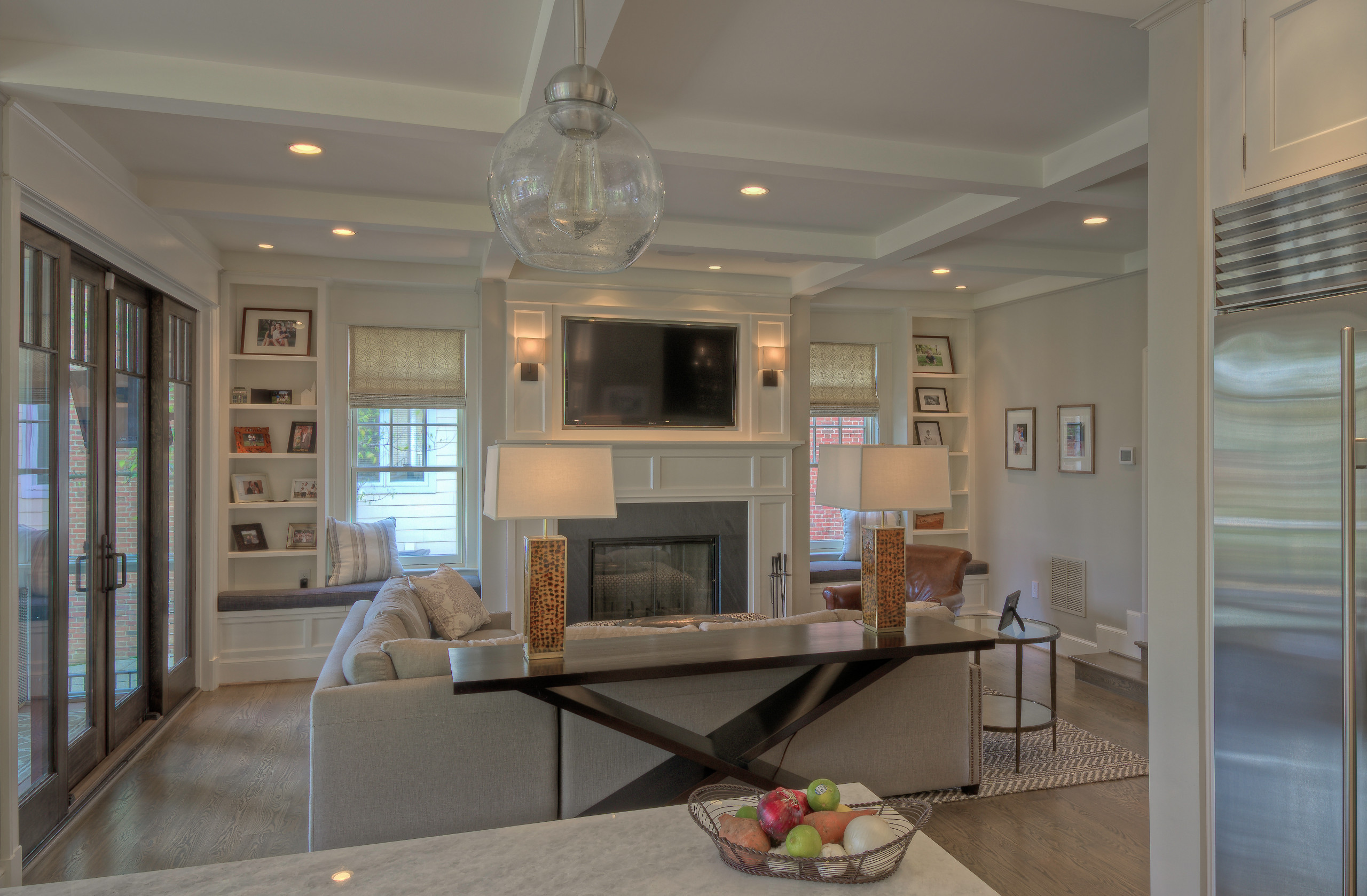 Built Ins Around Fireplace Houzz, Rock Fireplace With Built In Bookcase Designs