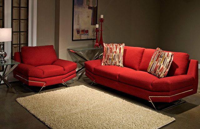 Zoey Red Sofa Modern Living Room