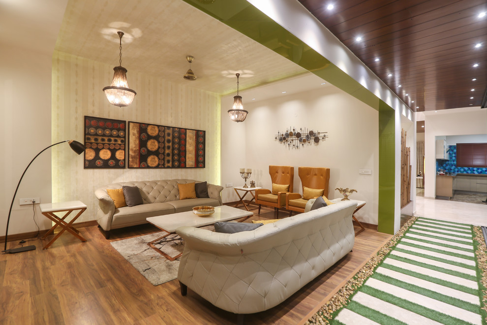 Inspiration for a contemporary living room remodel in Delhi