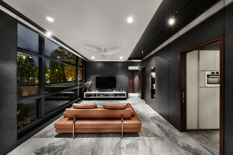 Inspiration for a modern living room remodel in Singapore