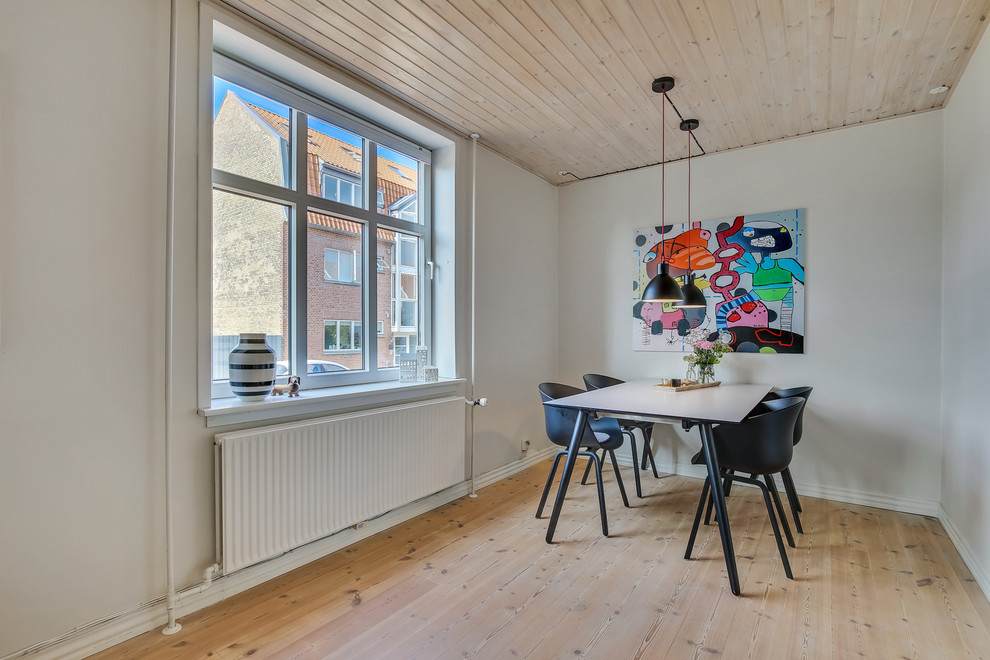 Minimalist dining room photo in Aalborg