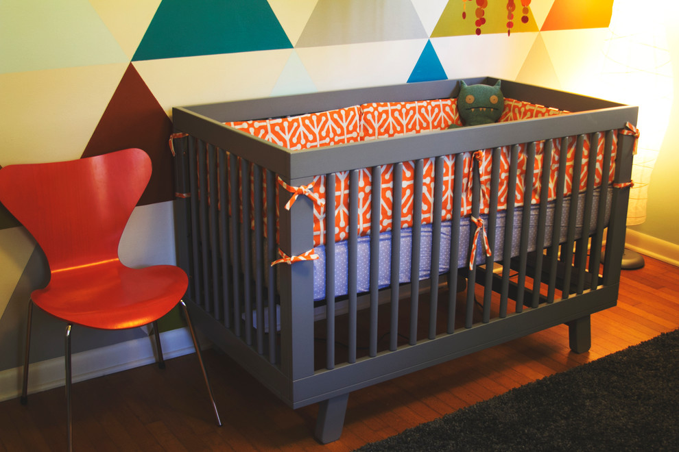 Идея дизайна: комната для малыша в стиле ретро