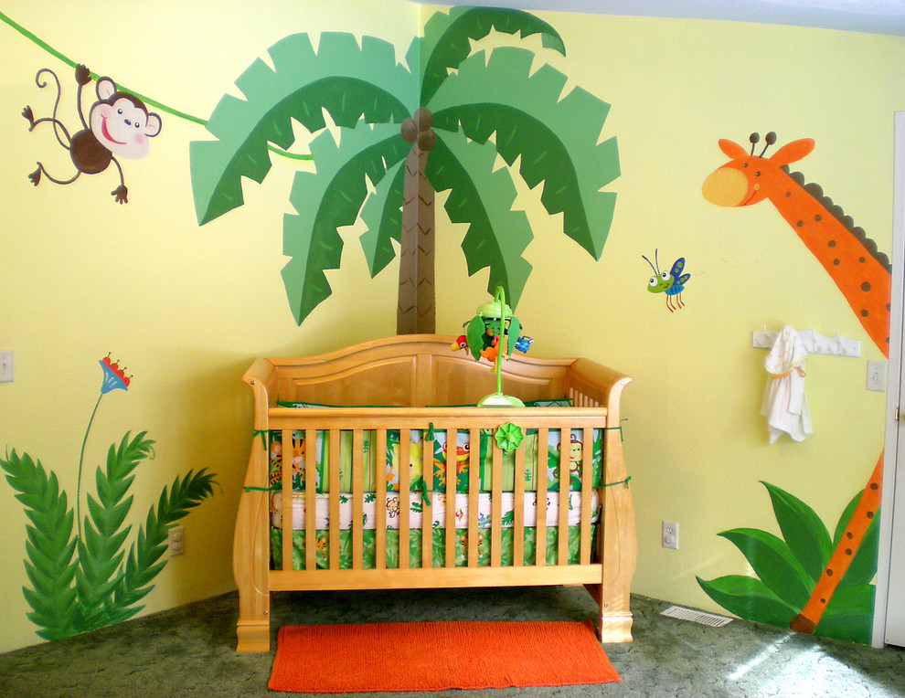 シアトルにある広いコンテンポラリースタイルのおしゃれな赤ちゃん部屋の写真