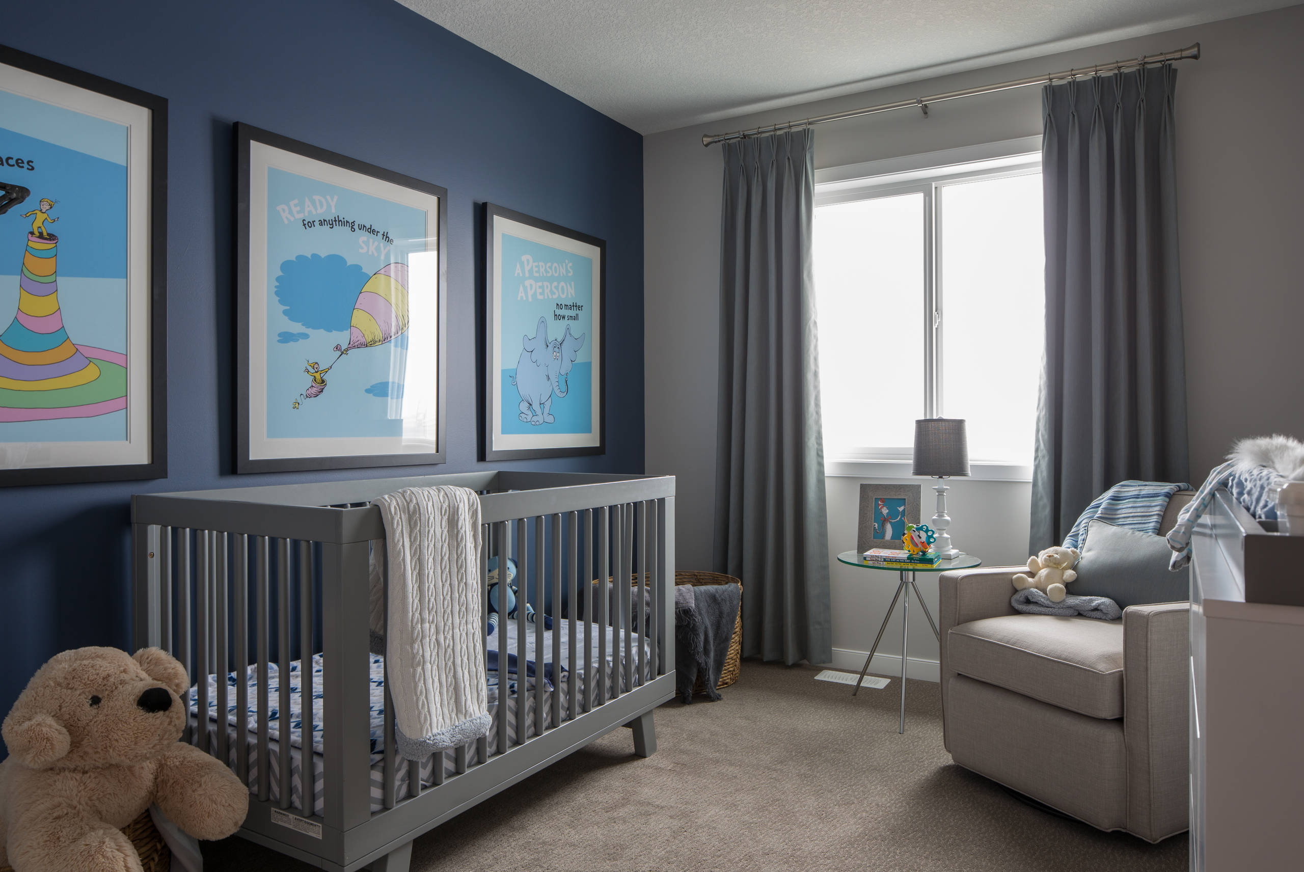 Blue and hot sale grey nursery decor