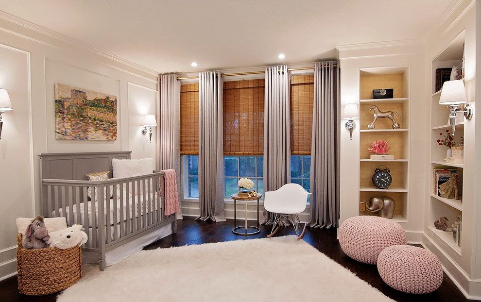 This is an example of a medium sized traditional nursery in Houston.