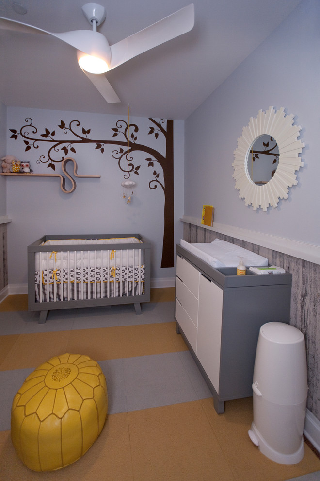 Inspiration for a contemporary girl nursery remodel in New York