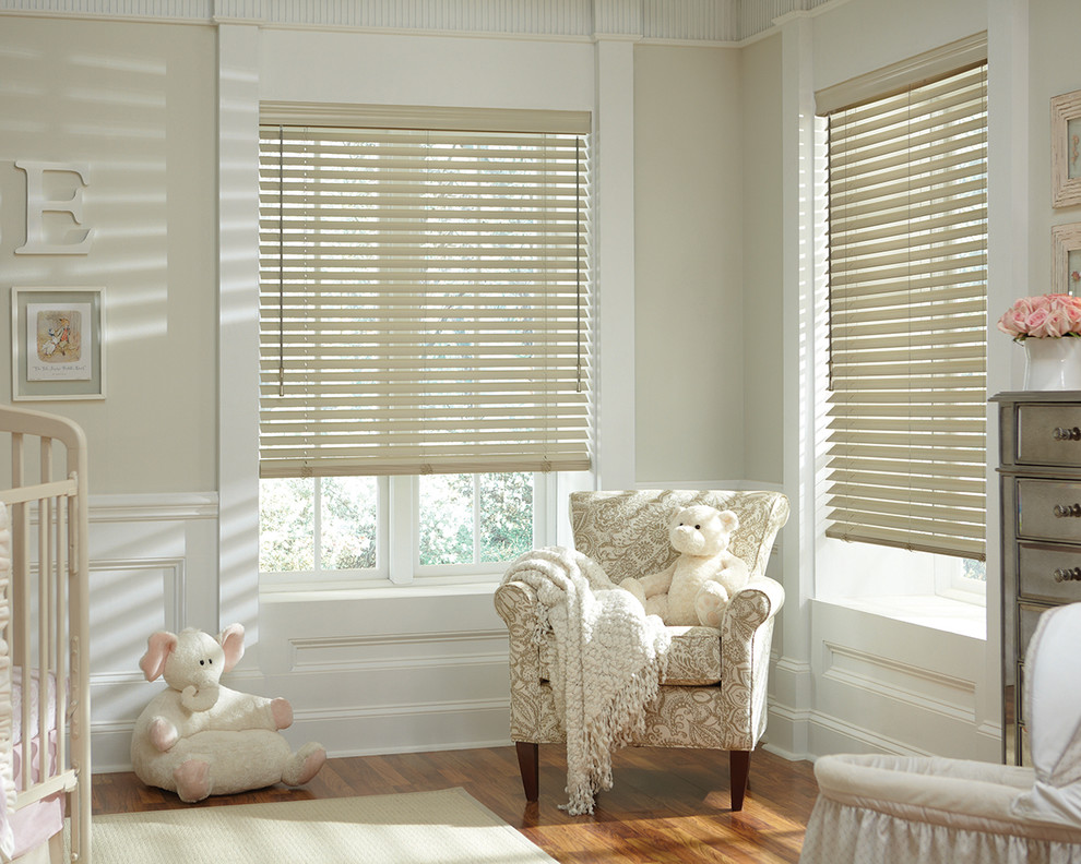 Classic Wood Blinds in the Nursery Traditional Nursery Houston