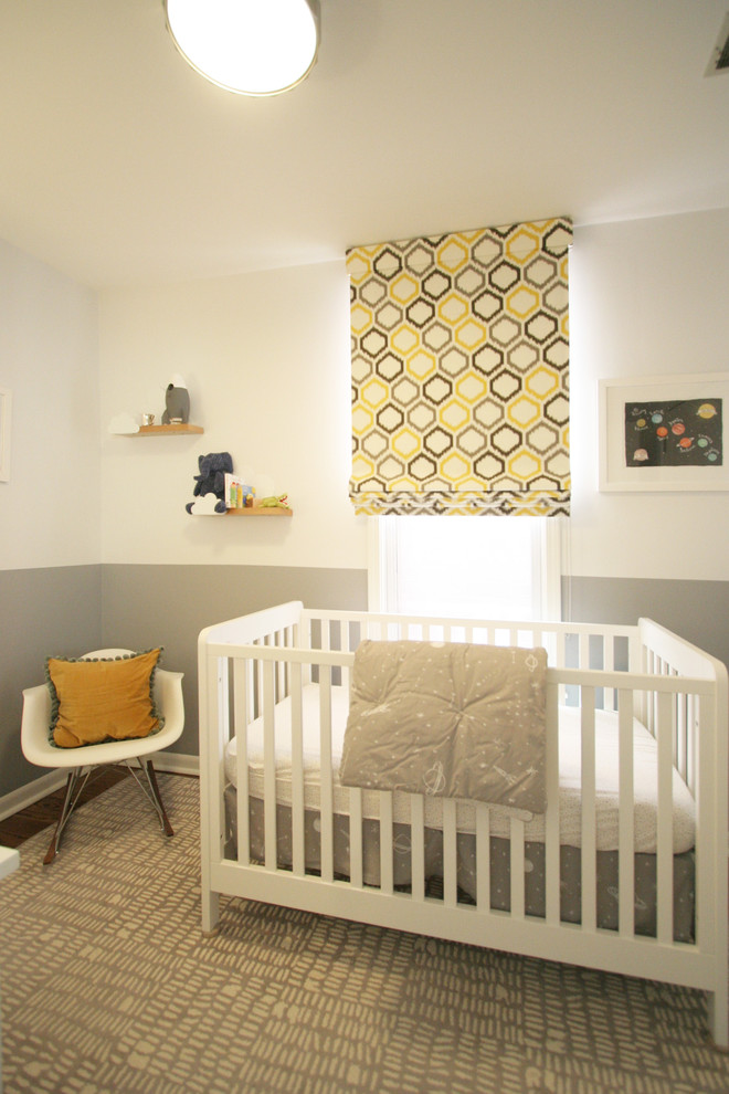 Modelo de habitación de bebé contemporánea pequeña