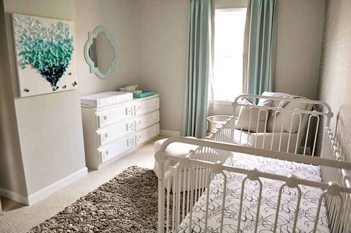 Inspiration for a contemporary nursery remodel in Charlotte
