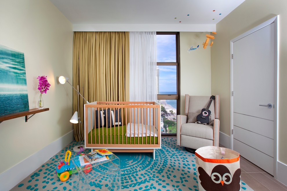 Example of a trendy nursery design in Miami