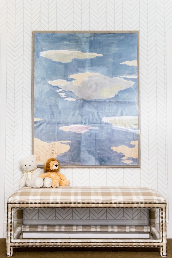 Свежая идея для дизайна: нейтральная комната для малыша в современном стиле - отличное фото интерьера