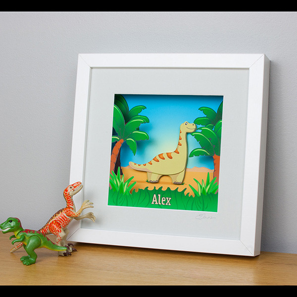 Framed, Personalised 3D wall art Modern Nursery Belfast by E&D