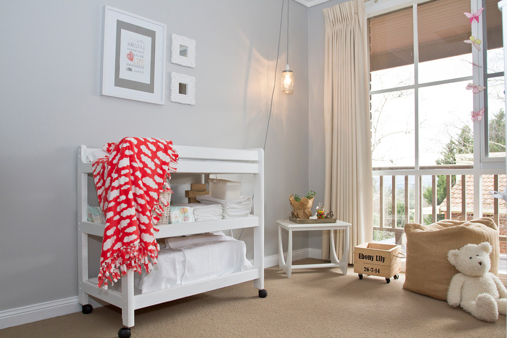 メルボルンにあるお手頃価格の小さなトラディショナルスタイルのおしゃれな赤ちゃん部屋の写真