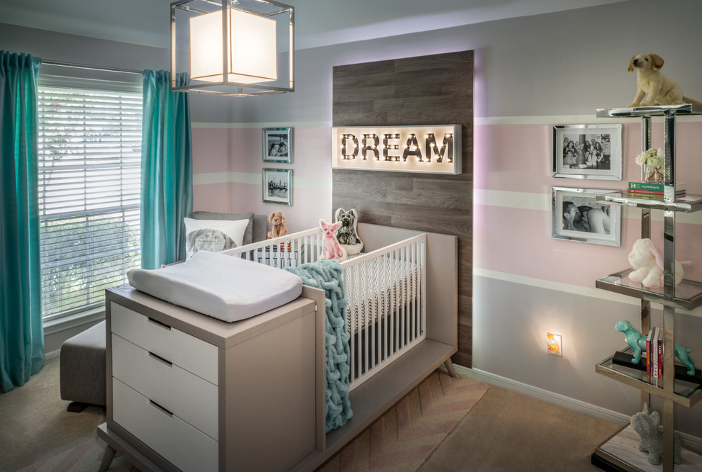 This is an example of a small contemporary nursery in Houston.