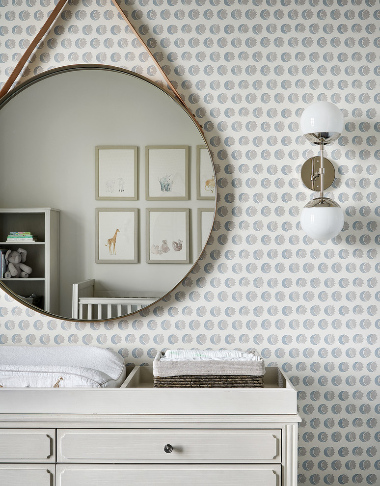 Design ideas for a traditional gender neutral nursery in Chicago.