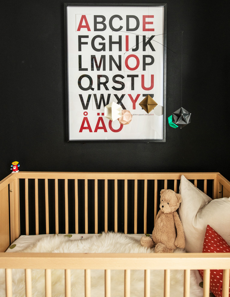 Example of an eclectic nursery design in Calgary
