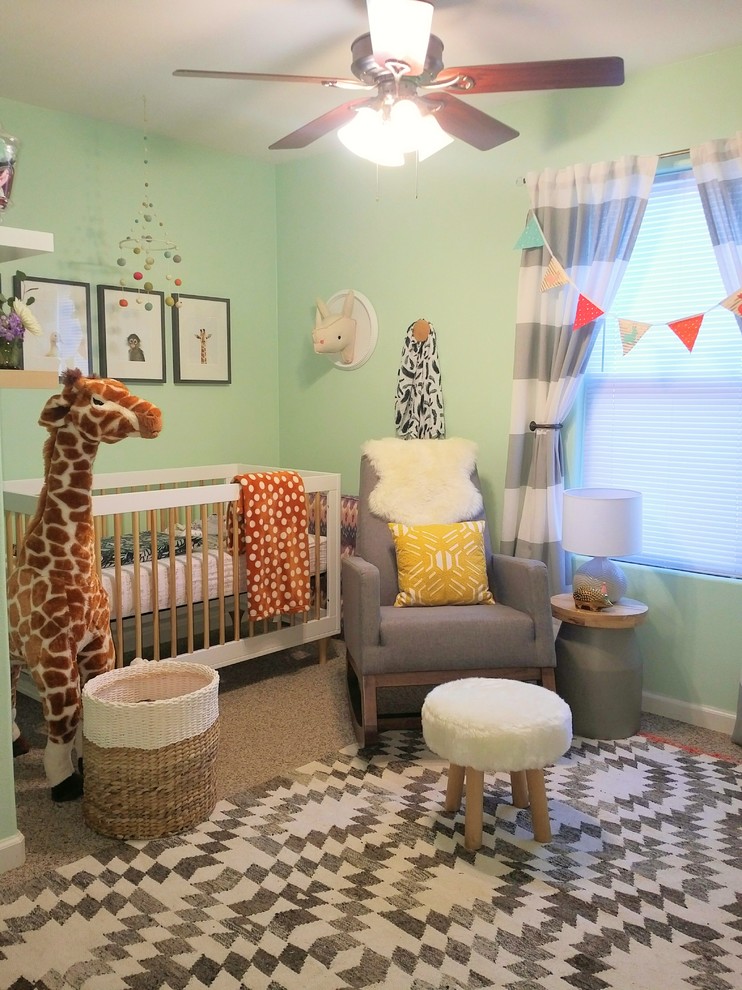 Design ideas for a retro nursery in Dallas.