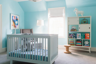 Chambre De Bebe Turquoise Avec Un Sol Gris Photos Amenagement Et Idees Deco De Chambres De Bebe Septembre 21 Houzz Fr