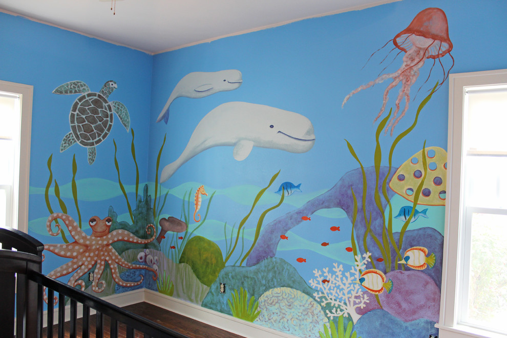 Example of a mid-sized trendy nursery design in Dallas