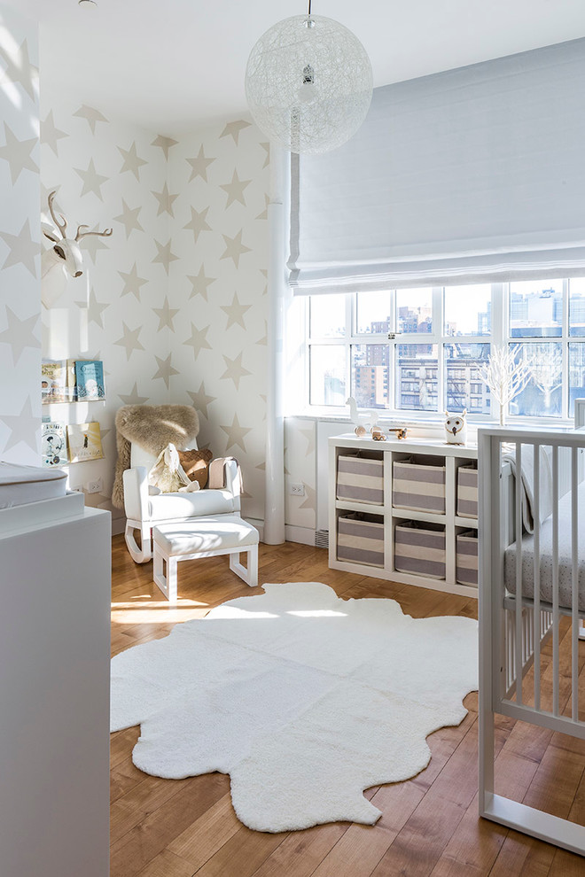 This is an example of a contemporary nursery in New York.