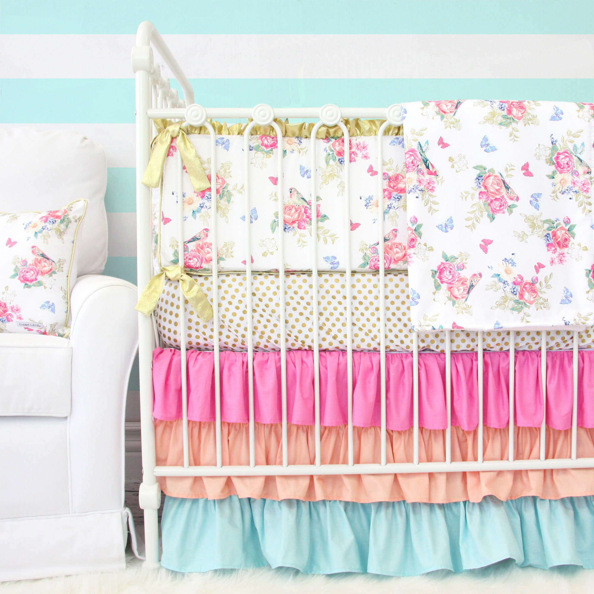boho floral crib bedding
