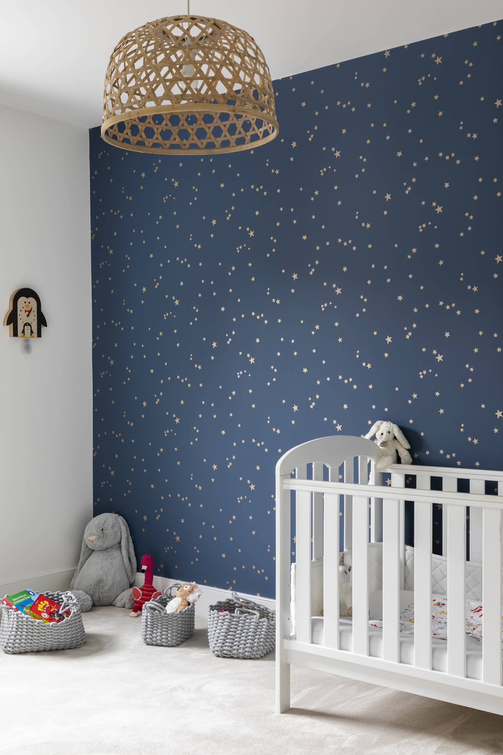 75 Photos Et Idees Deco De Chambres De Bebe Fille Avec Un Mur Bleu Avril 22 Houzz Fr
