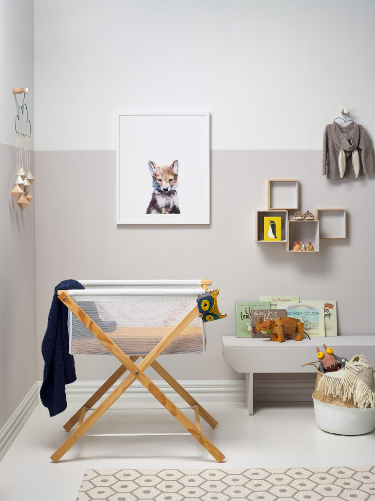オークランドにあるコンテンポラリースタイルのおしゃれな赤ちゃん部屋 (男女兼用) の写真