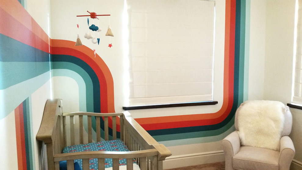 ロサンゼルスにある高級なコンテンポラリースタイルのおしゃれな赤ちゃん部屋の写真