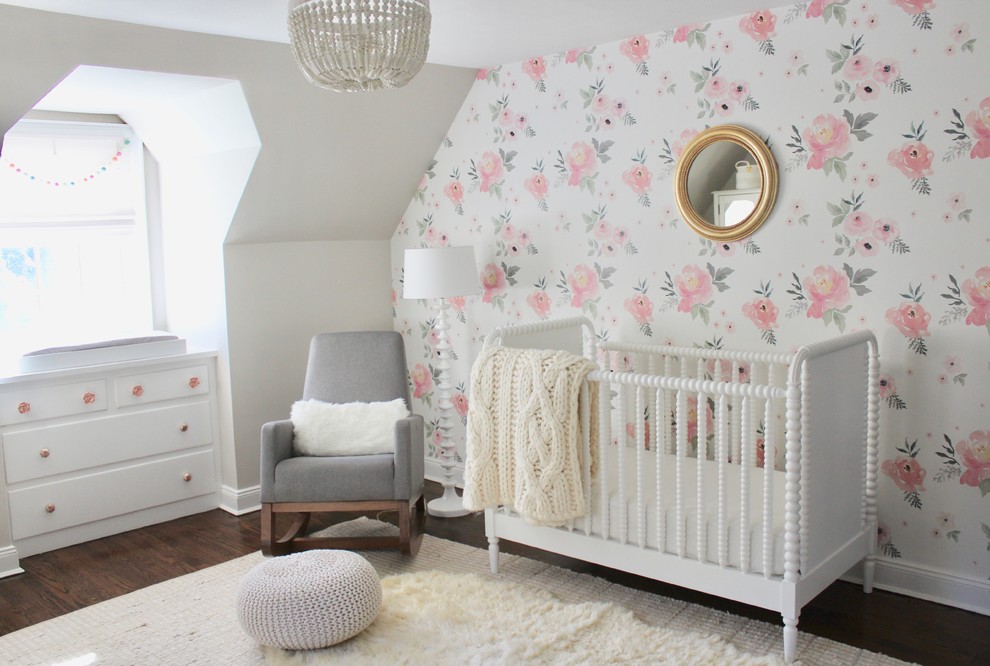 Inspiration for a transitional nursery remodel in New York