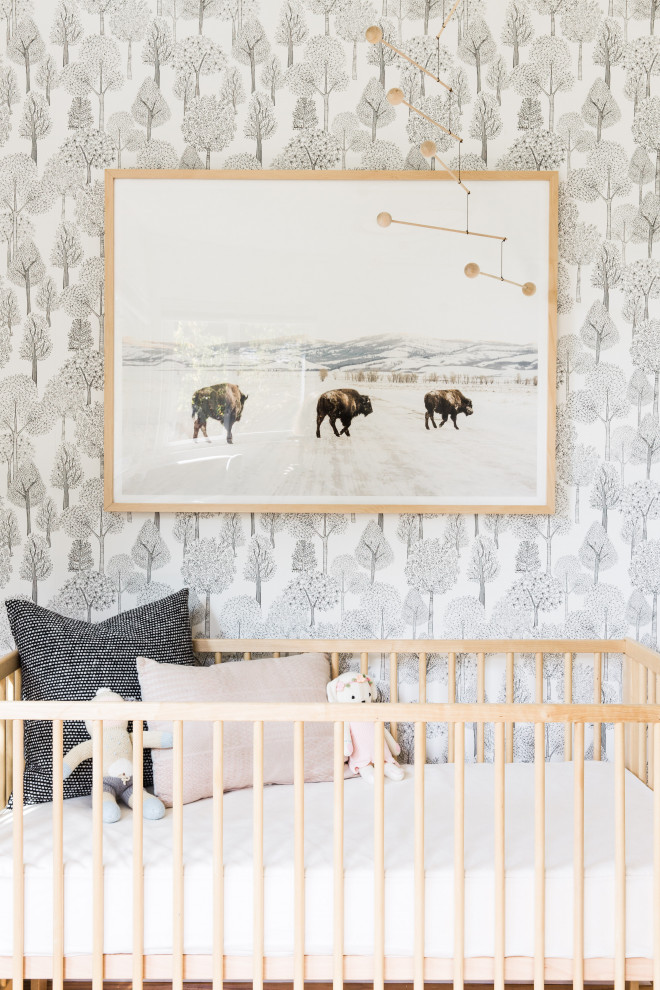This is an example of a small scandi nursery in San Francisco.