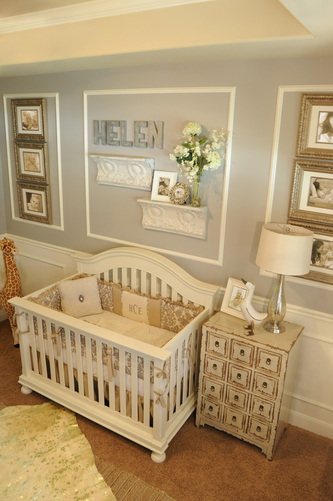Идея дизайна: комната для малыша в стиле шебби-шик