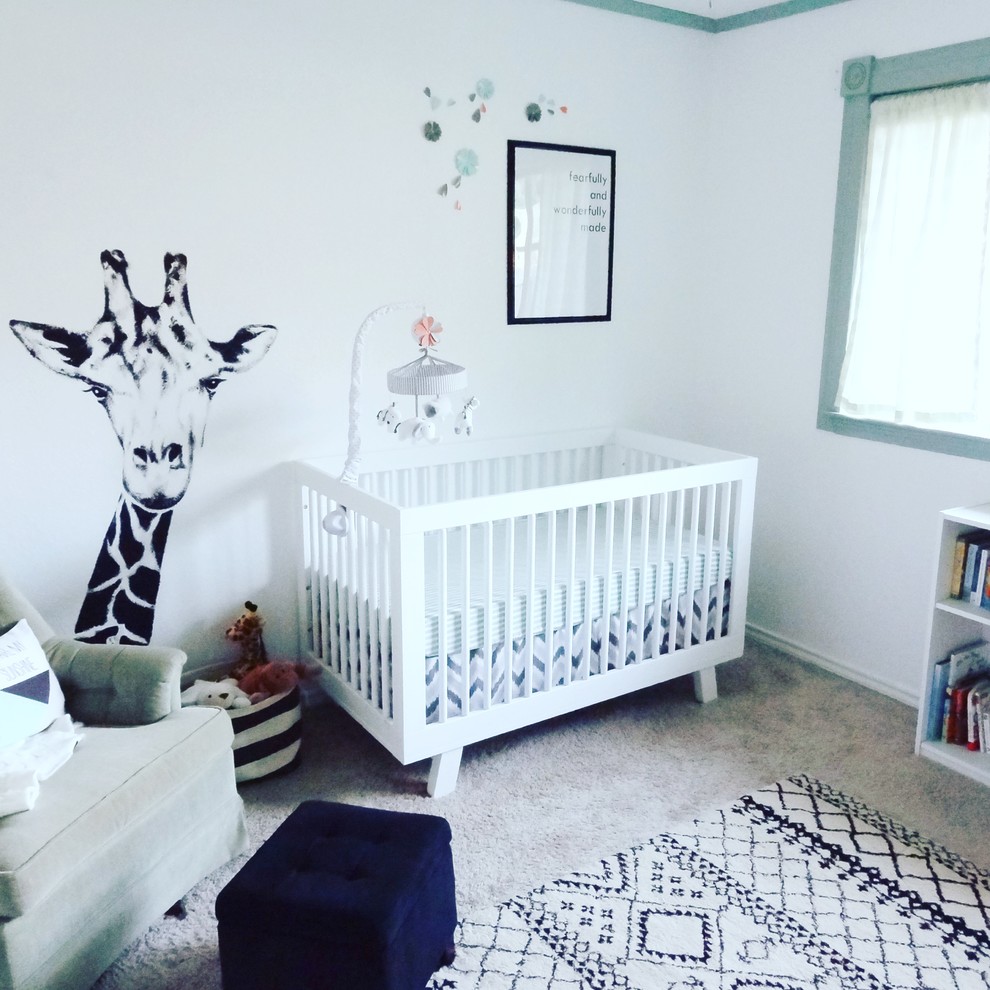 Mid-sized minimalist gender-neutral nursery photo in Dallas
