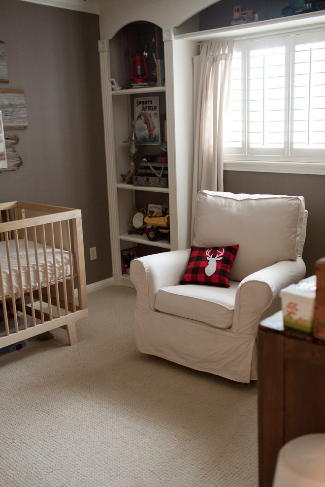 Пример оригинального дизайна: комната для малыша в стиле рустика для мальчика