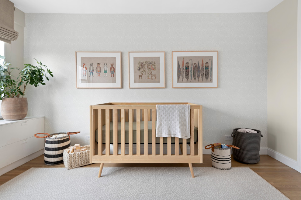This is an example of a scandinavian nursery in New York.