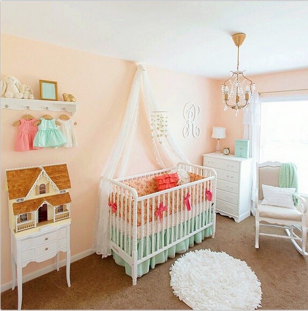 Vintage Peach and Mint Nursery Columbus by Lottie Da Baby Houzz IE