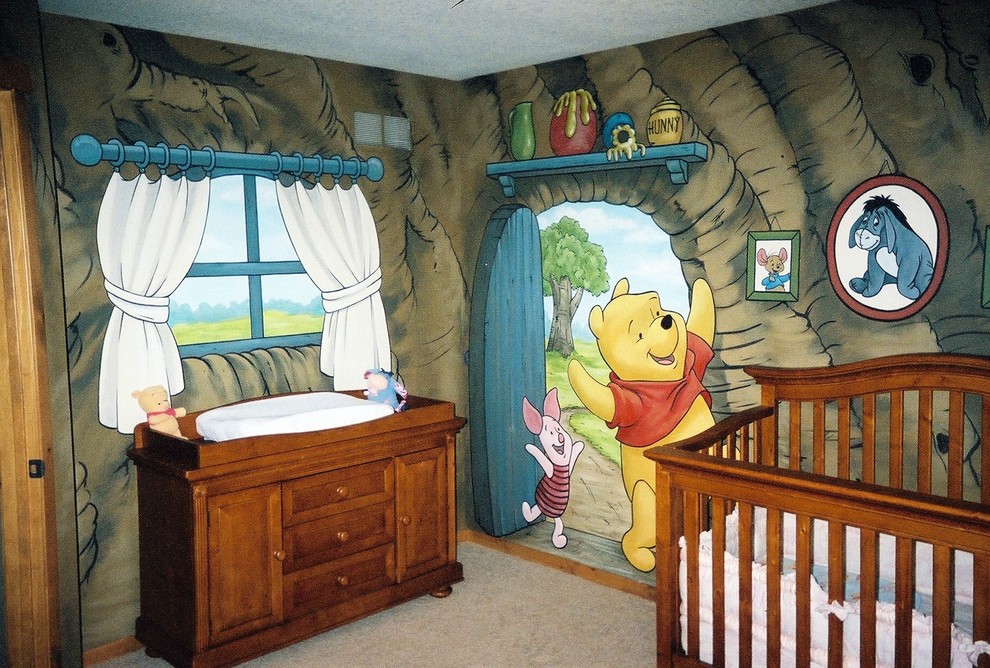 winnie the pooh murals for a nursery