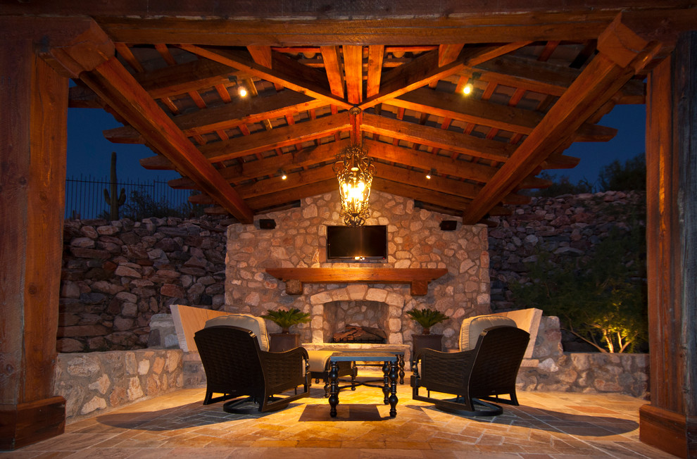 Inspiration for a rustic patio in Phoenix.