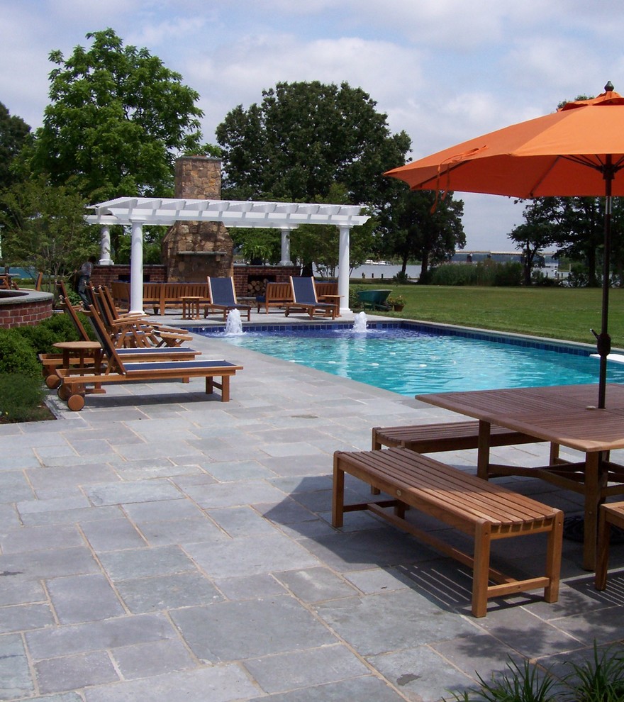 4 Piece Pattern Flagstone Pool Deck Traditional Patio DC Metro by COLAO & PETER Outdoor