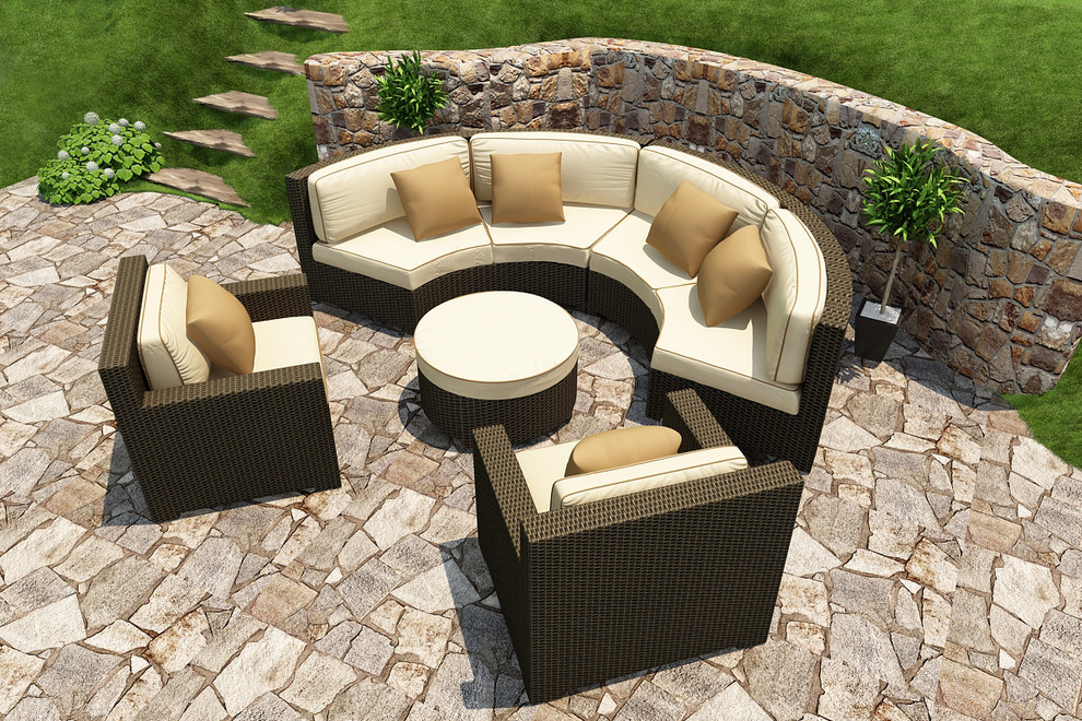 5 Piece Hampton Radius Sectional Set by Forever Patio Contemporary