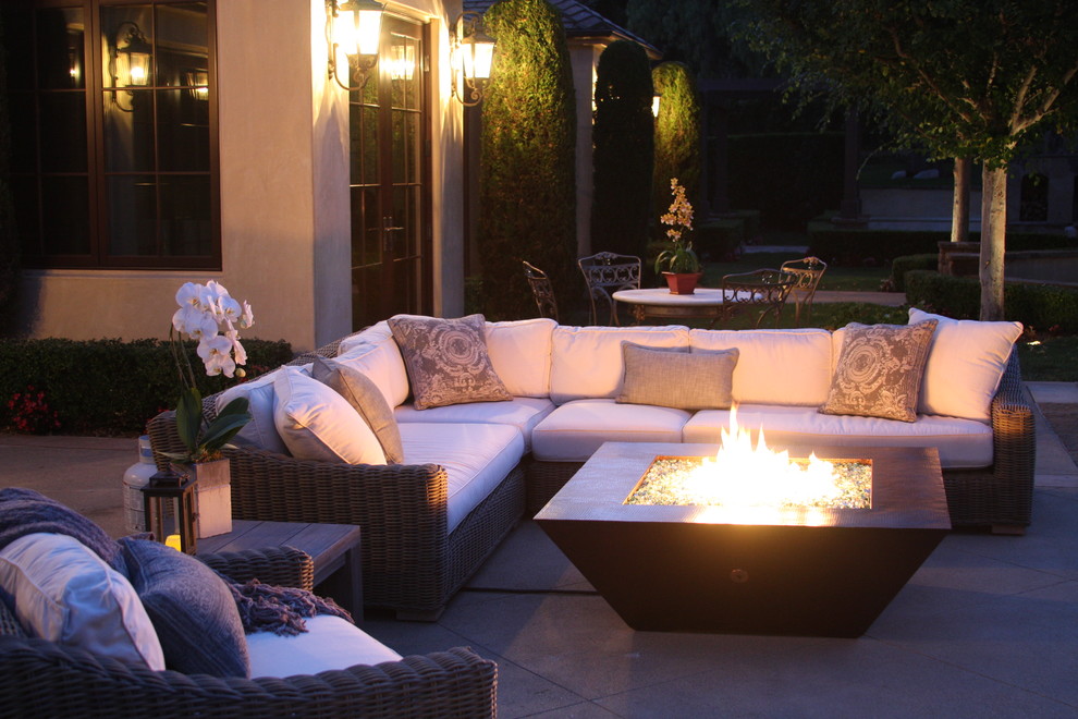 50" Plaza Moreno Hammered Copper Fire Pit Contemporary Patio Los