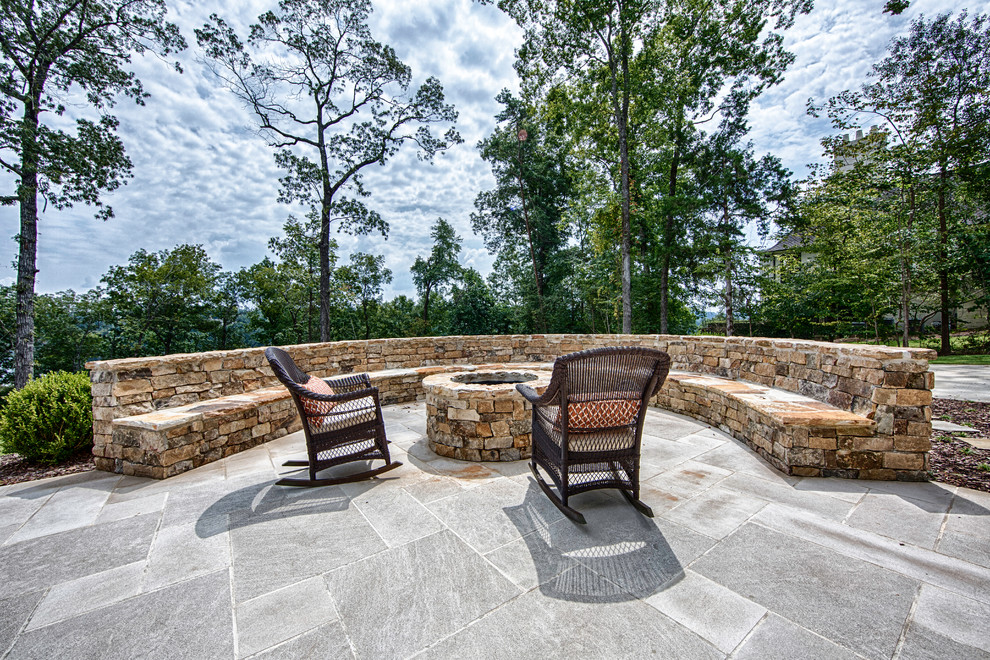 Design ideas for a classic patio in Birmingham with a fire feature and no cover.