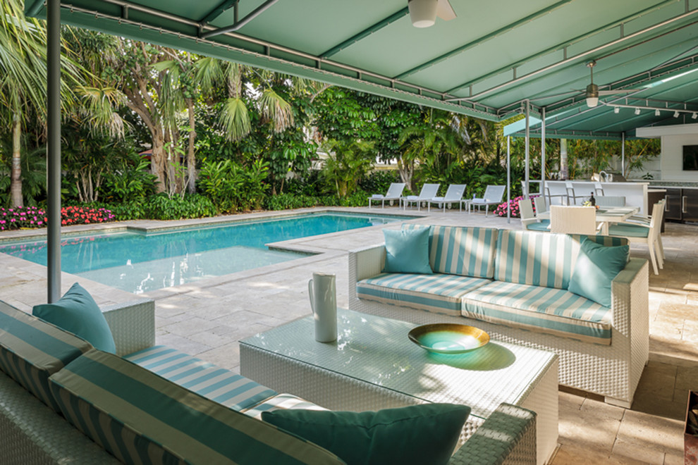 A Beautifully Renovated South Florida Beach Home Tropical Patio