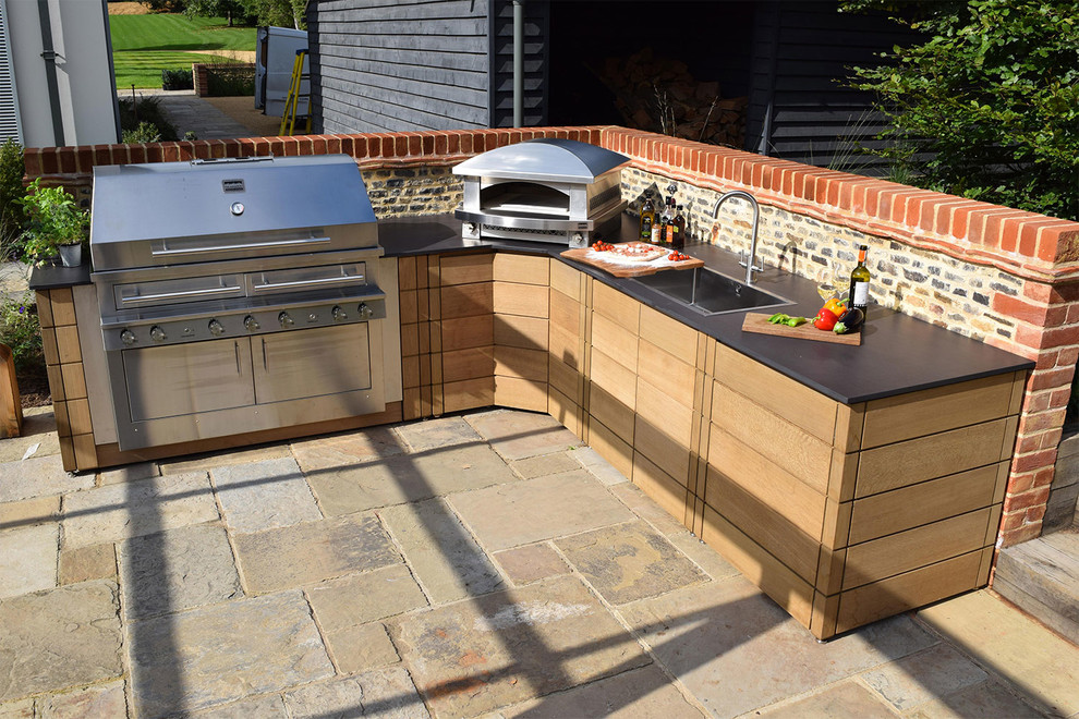 A la Carte Linear Outdoor Kitchen - Contemporary - Patio - Hampshire ...