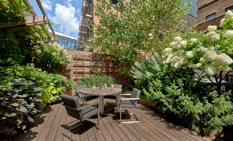 Mid-sized trendy patio vertical garden photo in Chicago with decking and no cover