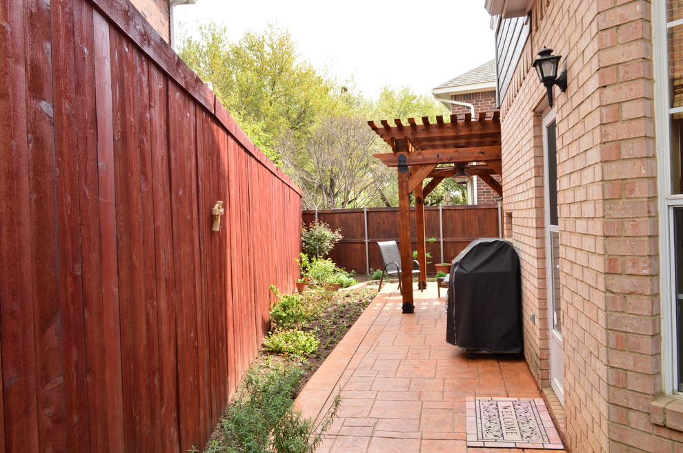 Addison, TX, Stain & Stamp Patio With Custom Pergola Rustic Patio