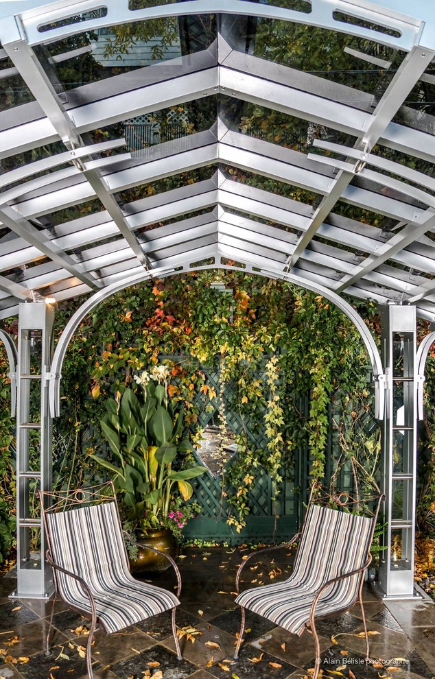 All glass & Aluminum Pergola w/Backlit LED Lighting Contemporary