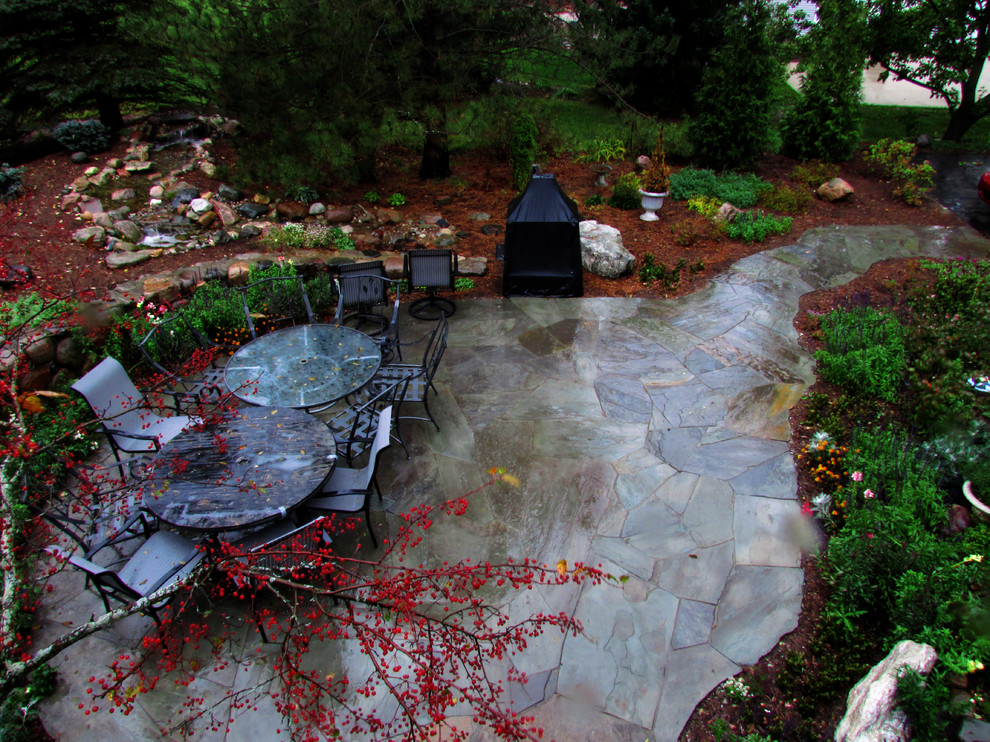 Ann Arbor Pondless with Flagstone Patio Traditional Patio Detroit